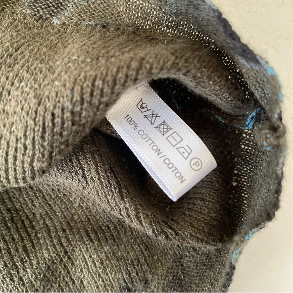 Lisa Todd Women's Blue Long Sleeve Animal-Print Hoodie Sweater Size L - Picture 9 of 10